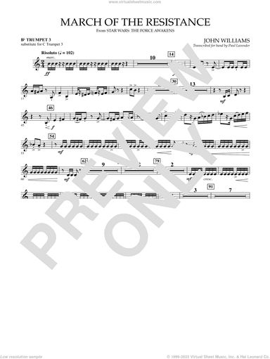March of the Resistance, Bb trumpet 1 sub. c tpt. 1