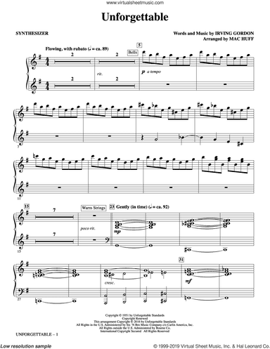 Unforgettable (arr. Mac Huff) (complete set of parts)