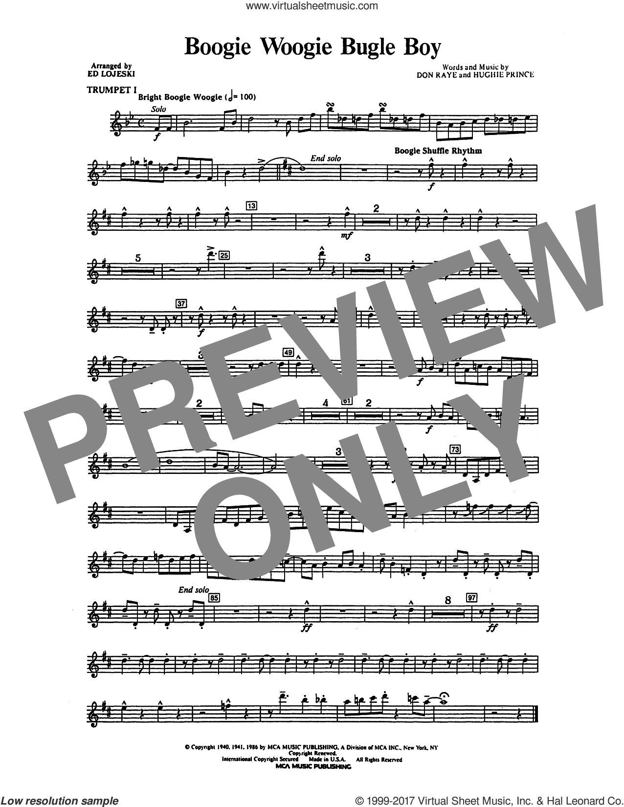 Boogie Woogie Bugle Boy (complete set of parts)