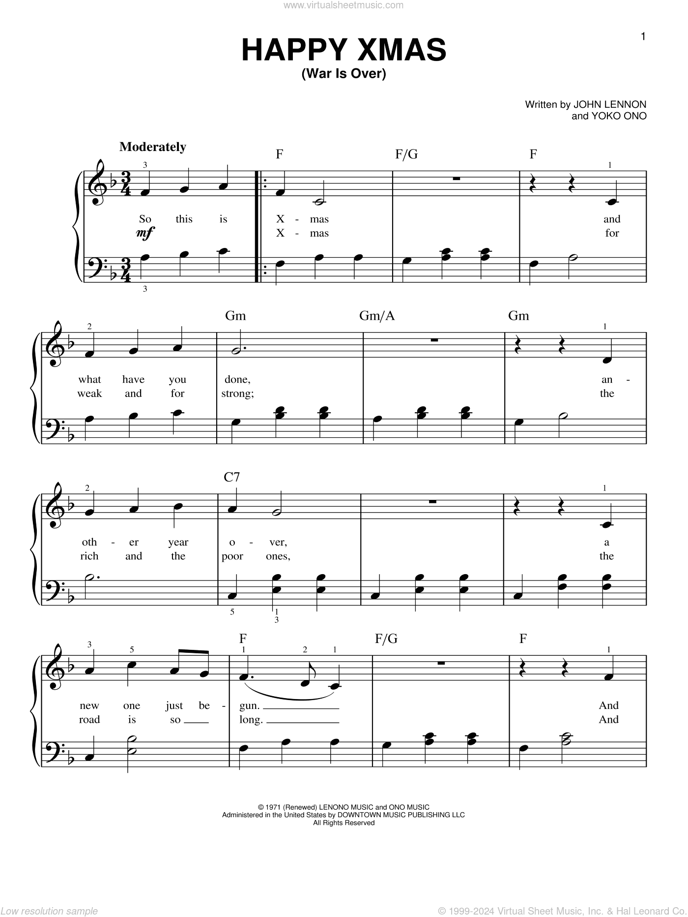 Happy Xmas (War Is Over), (beginner)