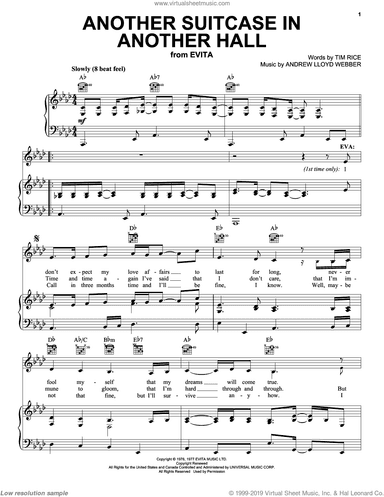 Selections from Evita (complete set of parts)