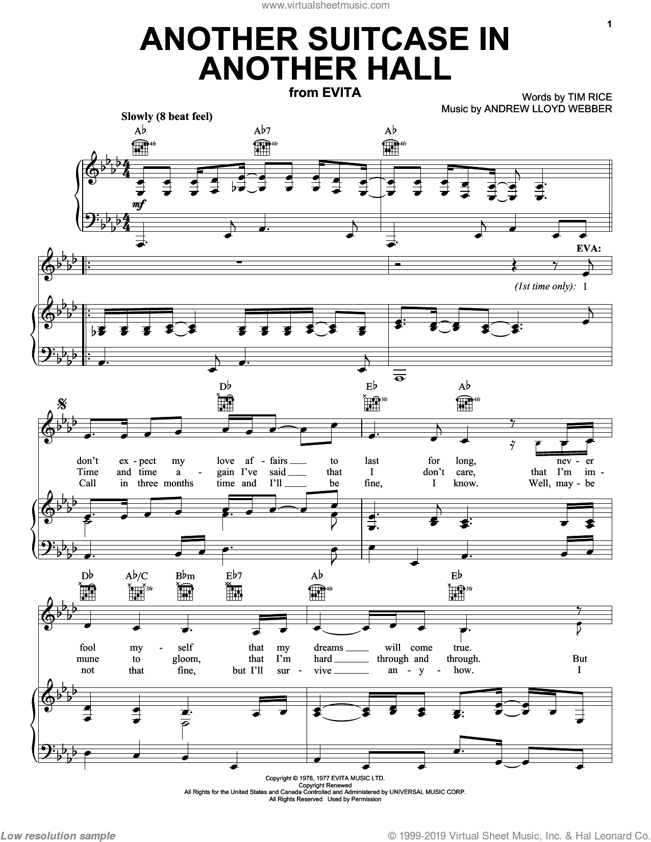 Selections from Evita (complete set of parts)