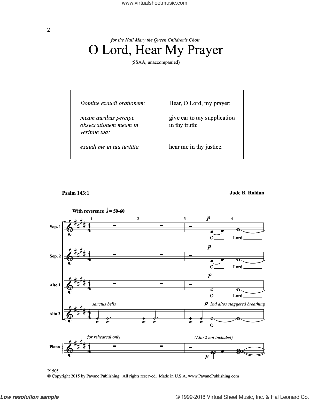 O Lord, Hear My Prayer
