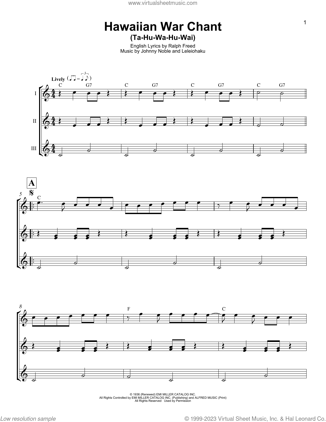 Hawaiian War Chant (Ta-Hu-Wa-Hu-Wai)