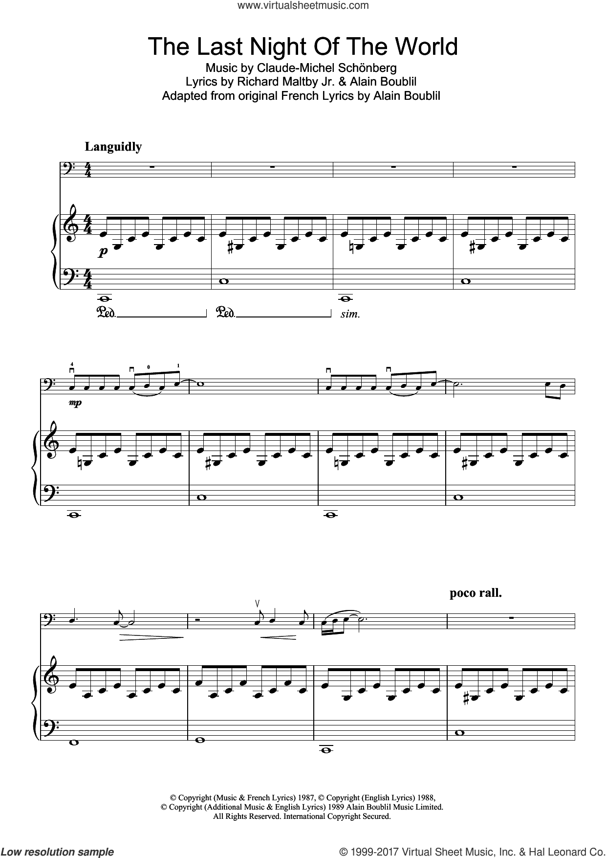 The Last Night Of The World (from Miss Saigon)