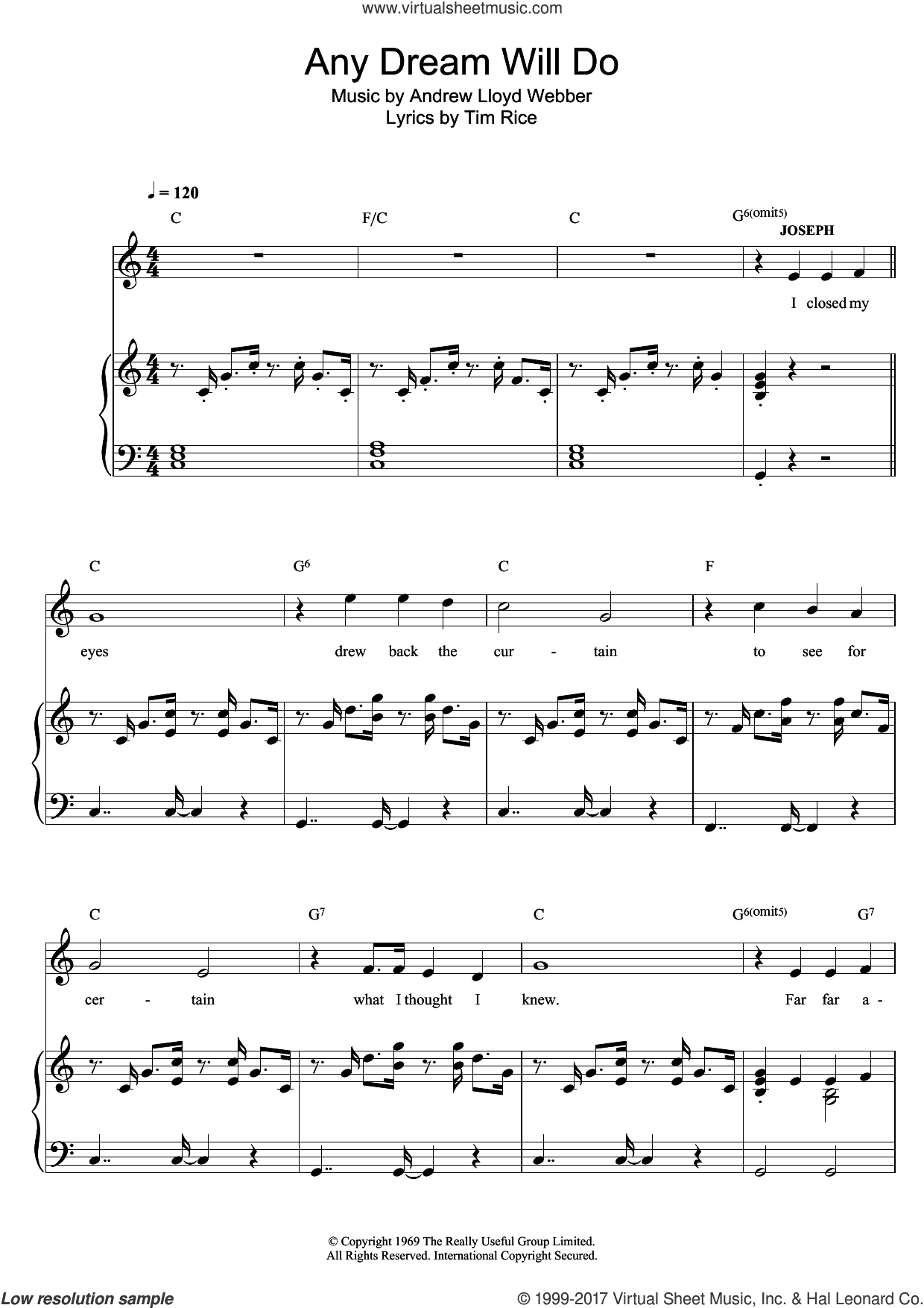 Any Dream Will Do (from Joseph And The Amazing Technicolor Dreamcoat)