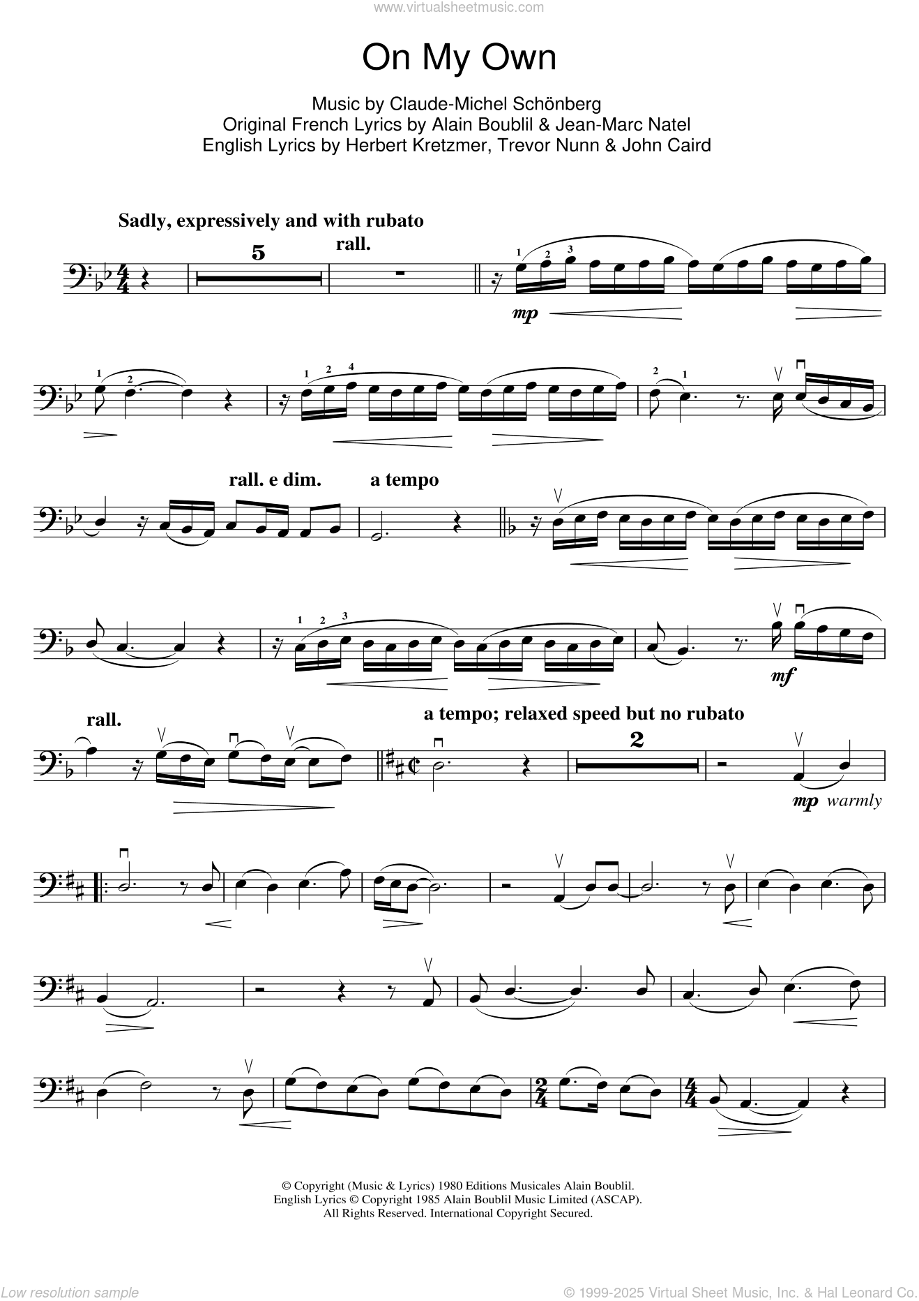 On My Own (from Les Miserables)