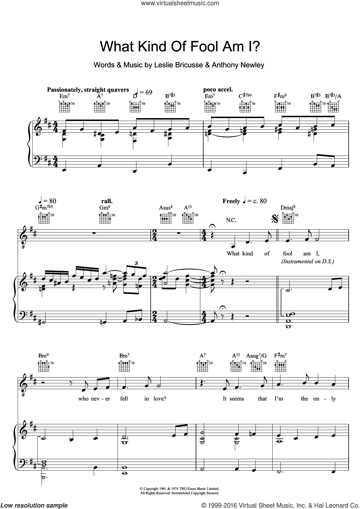 What Kind Of Fool Am I (from Stop The World, I Want To Get Off)