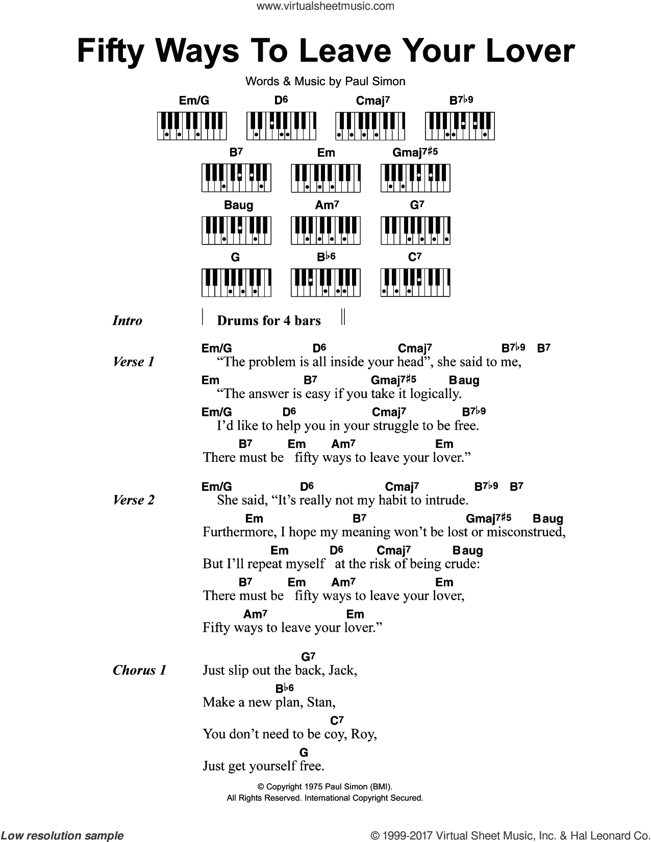 Fifty Ways To Leave Your Lover