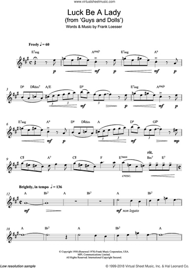 Luck Be A Lady (from 'Guys and Dolls')
