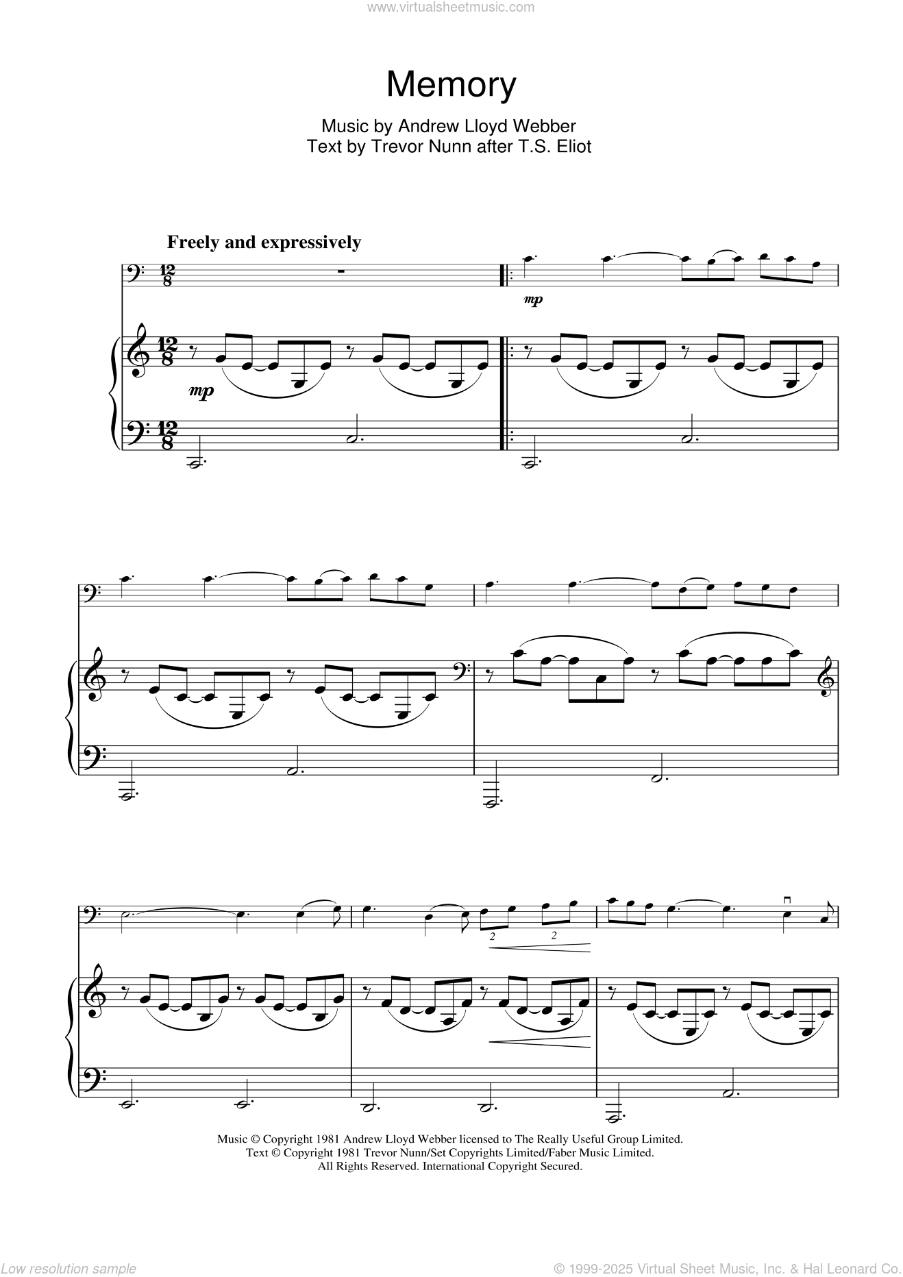 Memory (Verse only) (from Cats)