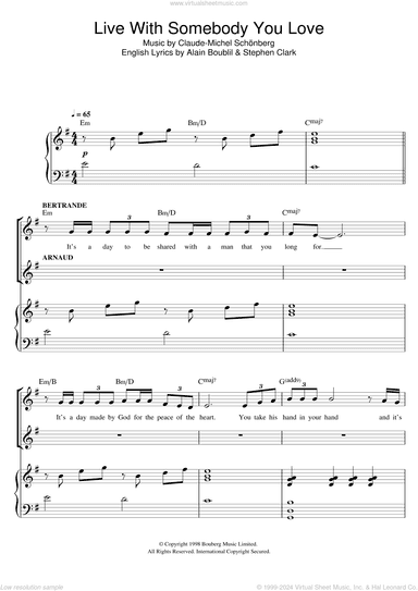 Live With Somebody You Love (from Martin Guerre)