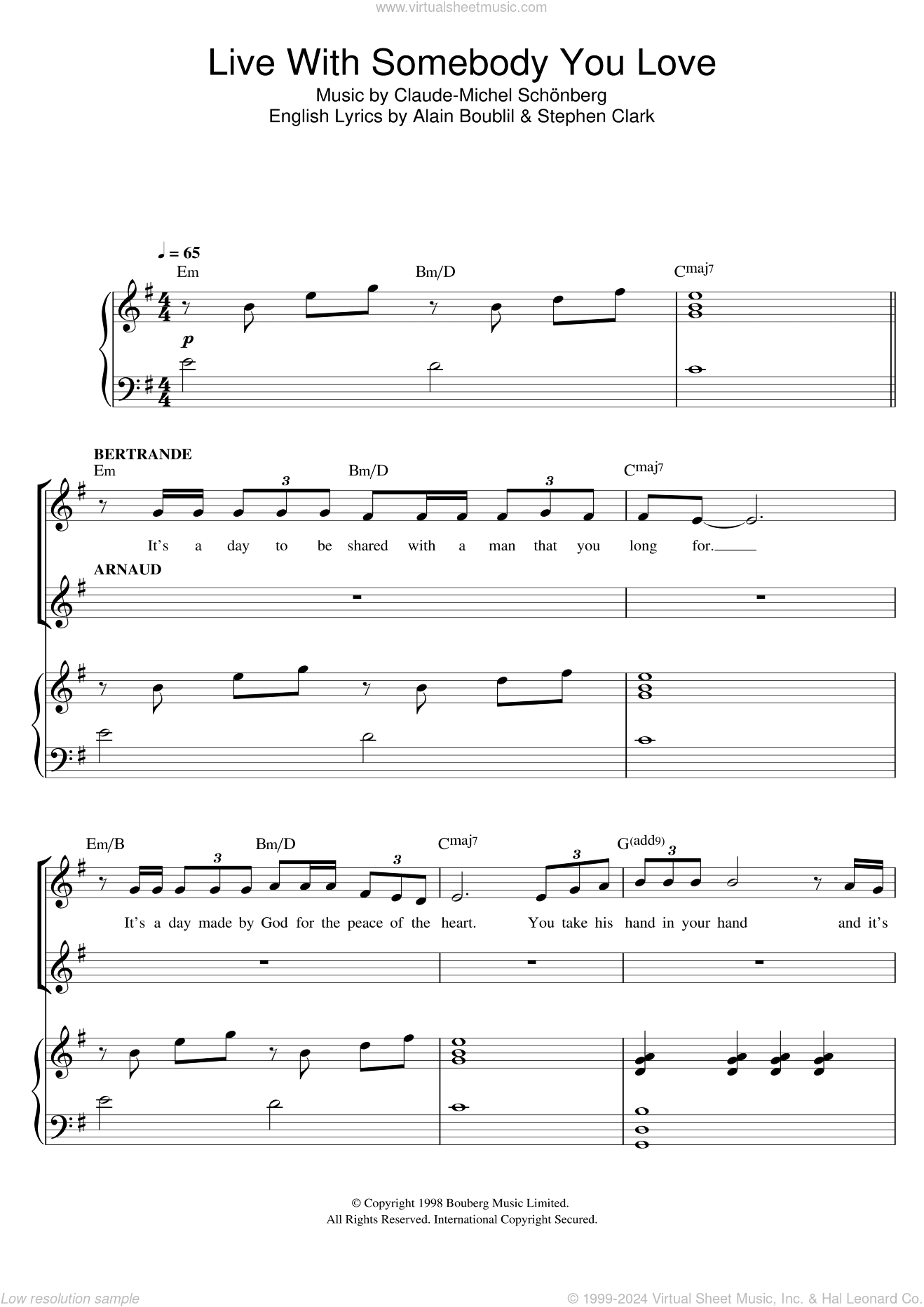 Live With Somebody You Love (from Martin Guerre)