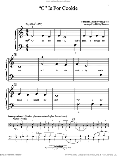 "C" Is For Cookie (arr. Phillip Keveren)