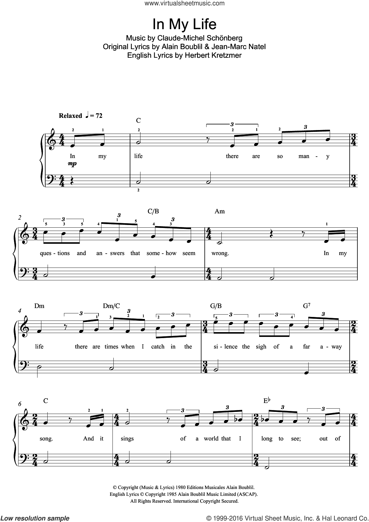 In My Life (from Les Miserables)