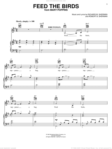 Feed The Birds (Tuppence A Bag) (from Mary Poppins: The Musical)