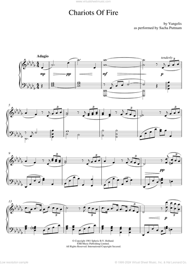 Chariots Of Fire (as performed by Sacha Puttnam)