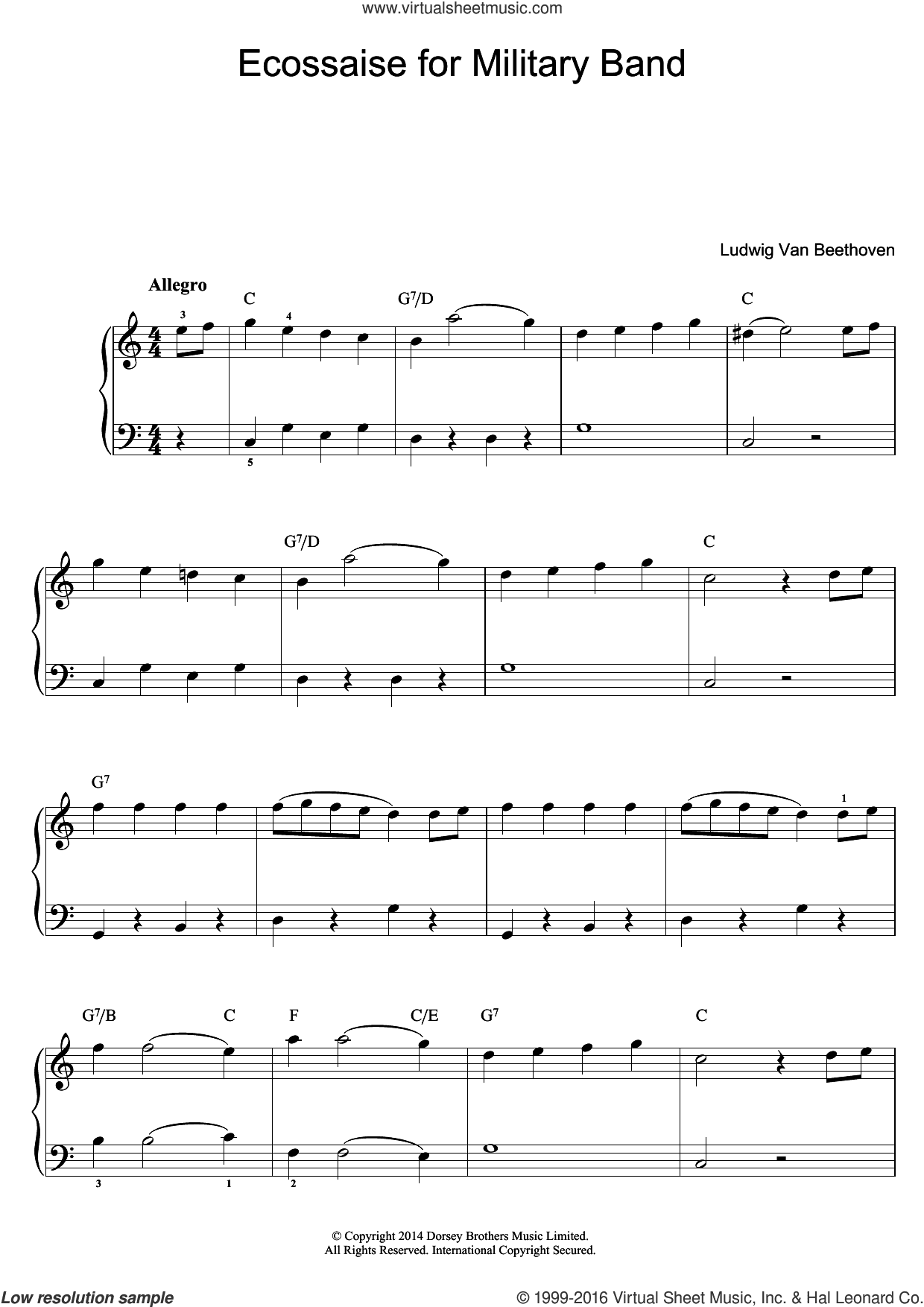 Ecossaise for Military Band, WoO 23