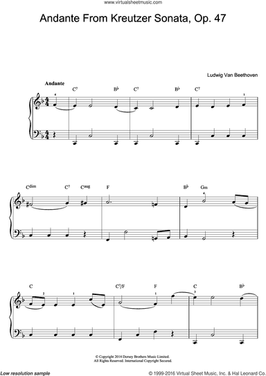 Andante from Violin Sonata No. 9 (Kreutzer)