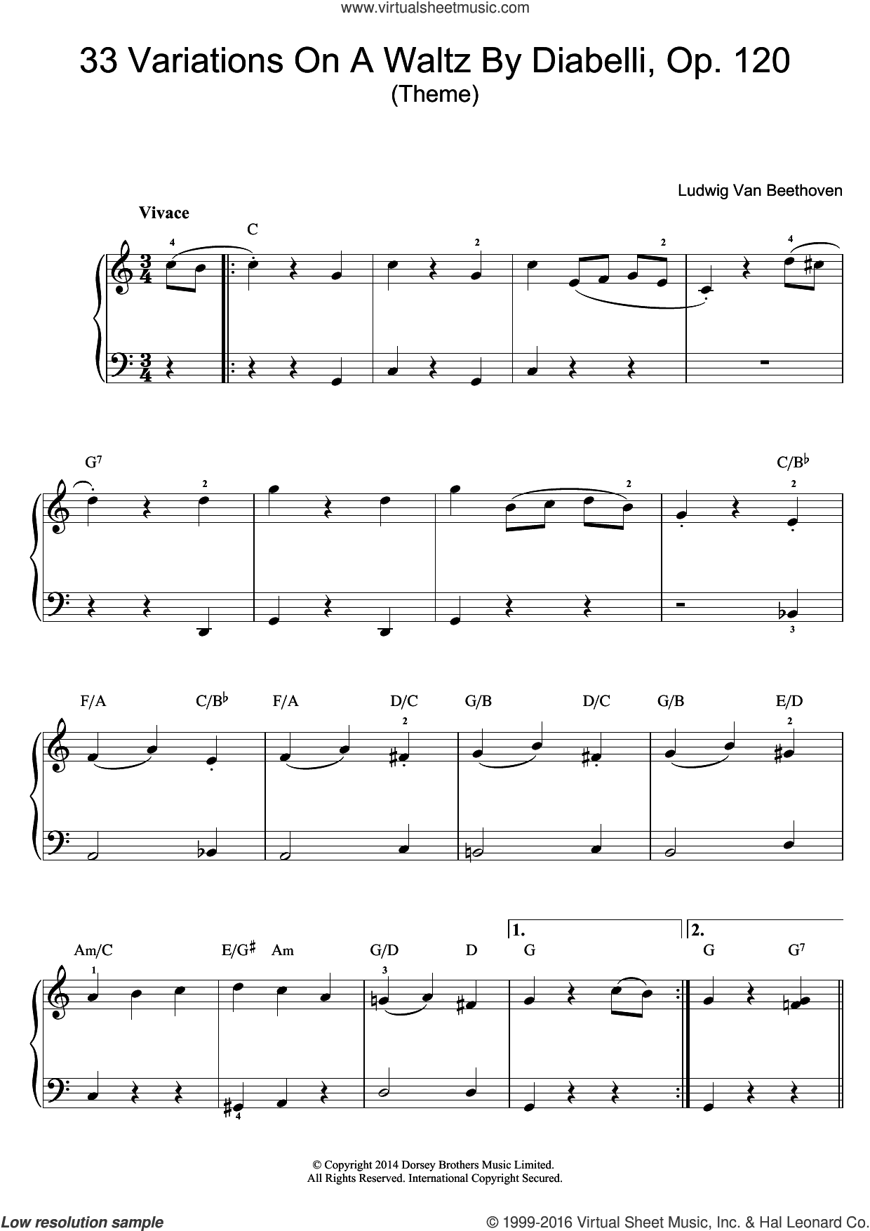Theme From 33 Variations On A Waltz By Diabelli, Op. 120