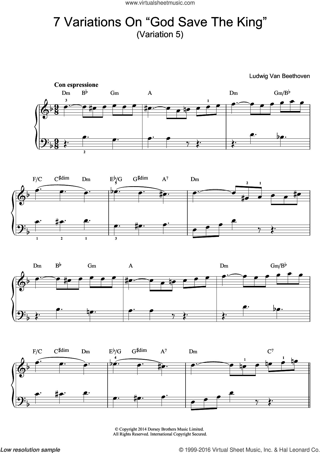 Variation No.5 (From '7 Variations On God Save The King' WoO 78)