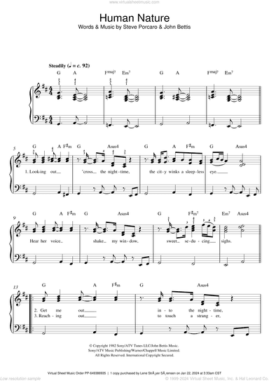 Human Nature, (easy)