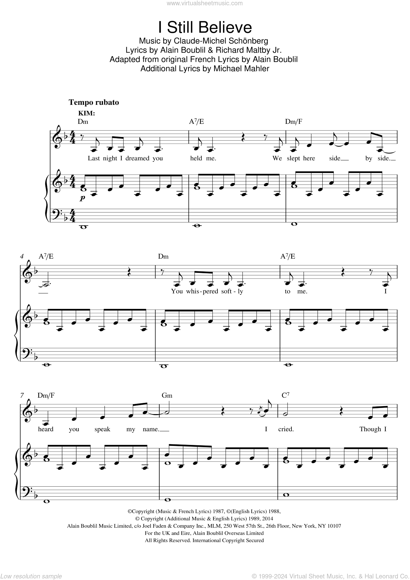 I Still Believe (from Miss Saigon)