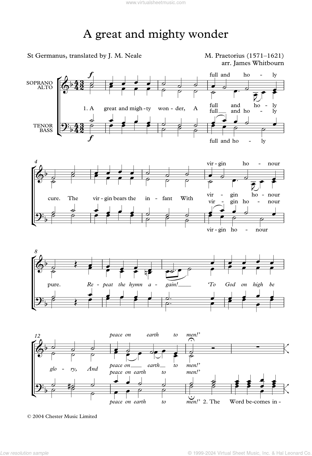 A Great and Mighty Wonder (arr. James Whitbourn)