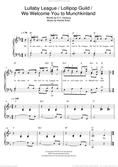 Lullaby League/Lollipop Guild/We Welcome You To Munchkinland (from 'The Wizard Of Oz')