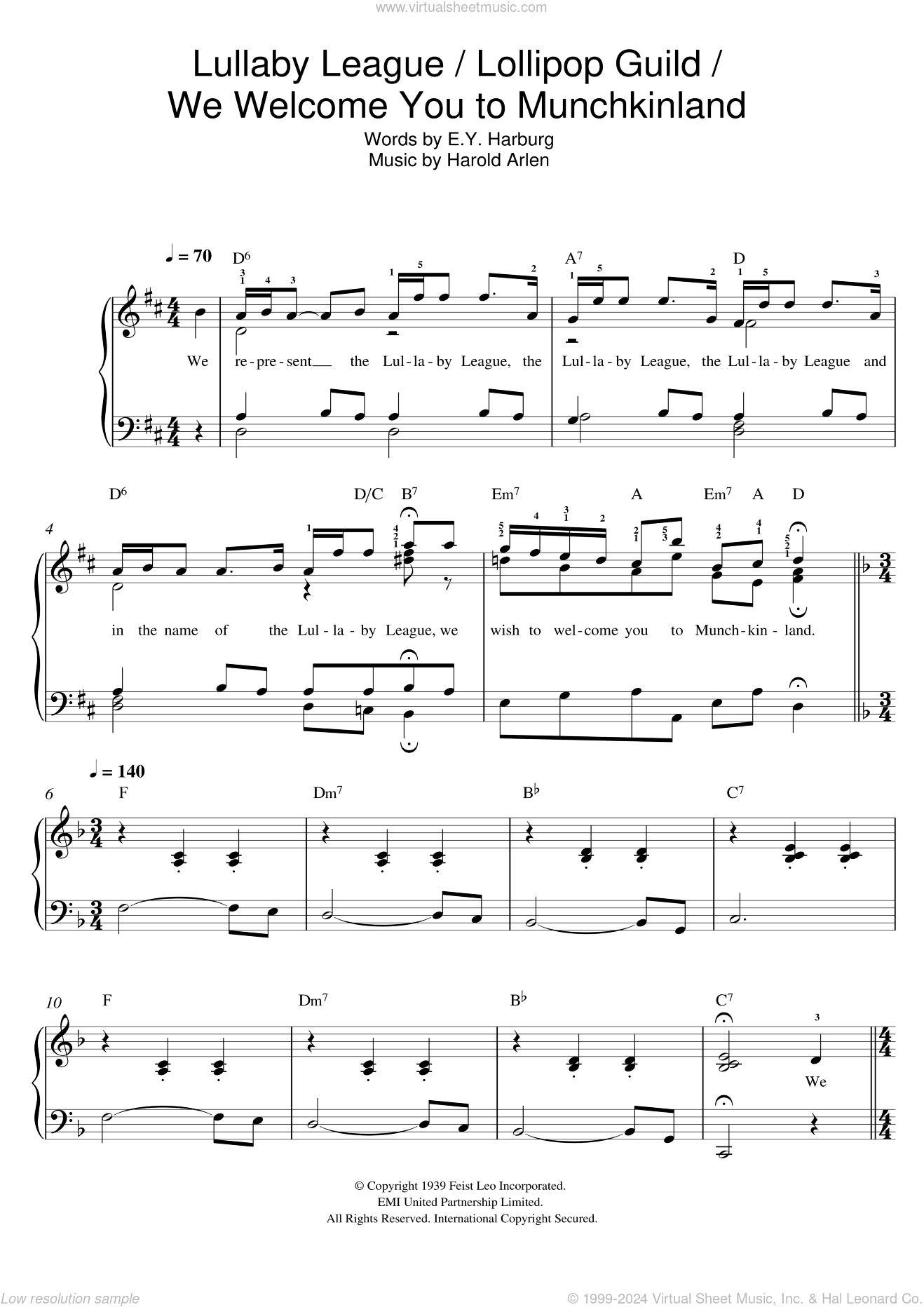Lullaby League/Lollipop Guild/We Welcome You To Munchkinland (from 'The Wizard Of Oz')