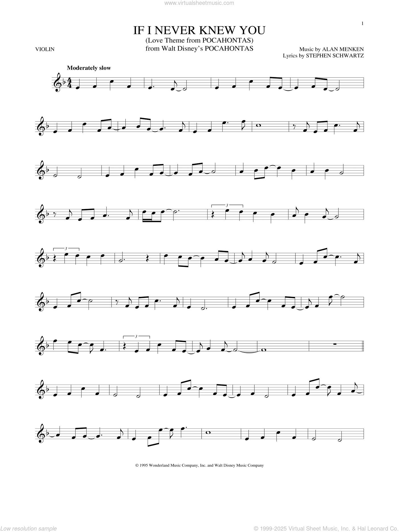 If I Never Knew You (End Title) (from Pocahontas)