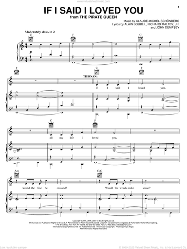 If I Said I Loved You (from The Pirate Queen)