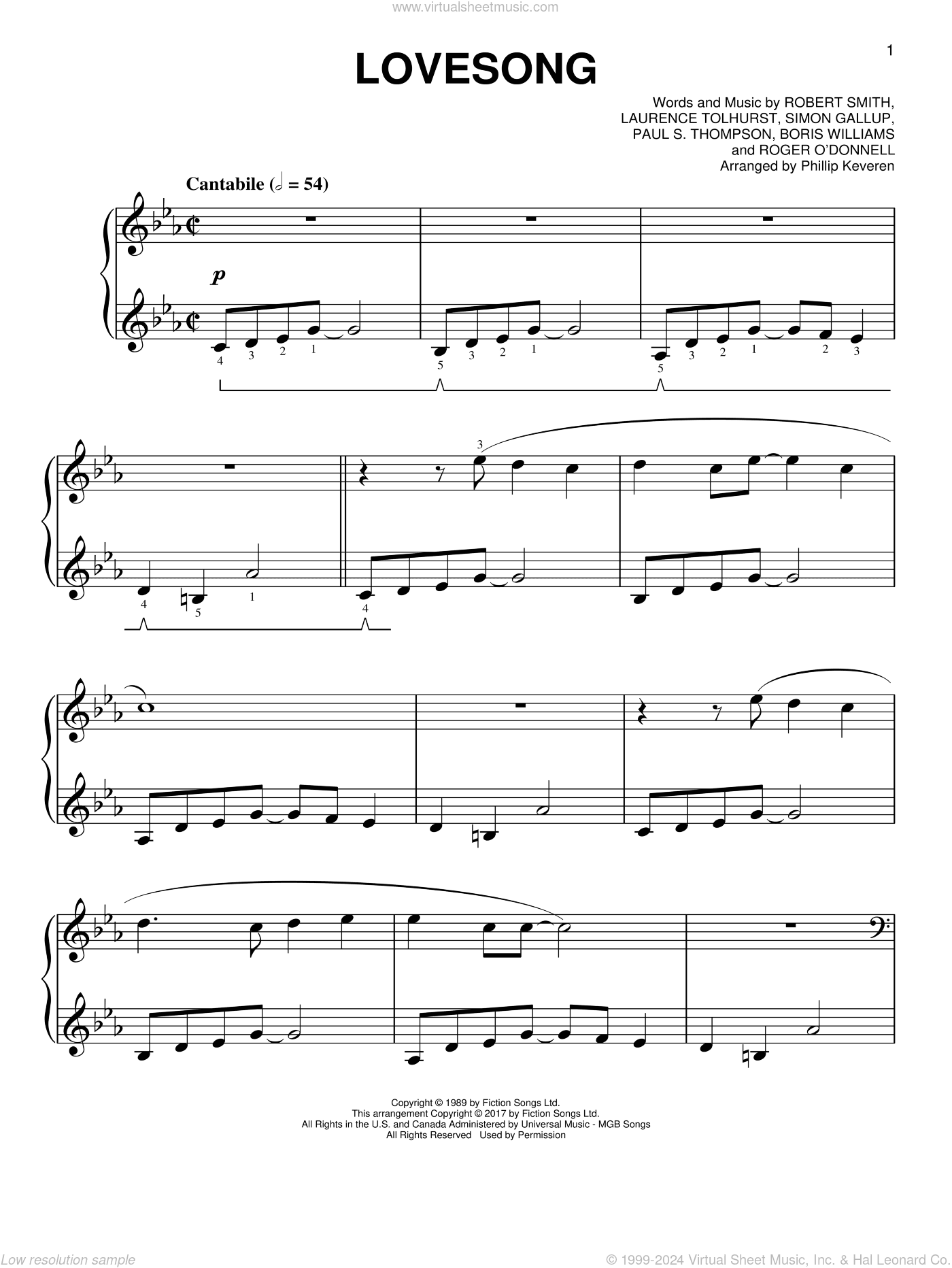 Lovesong [Classical version] (arr. Phillip Keveren)
