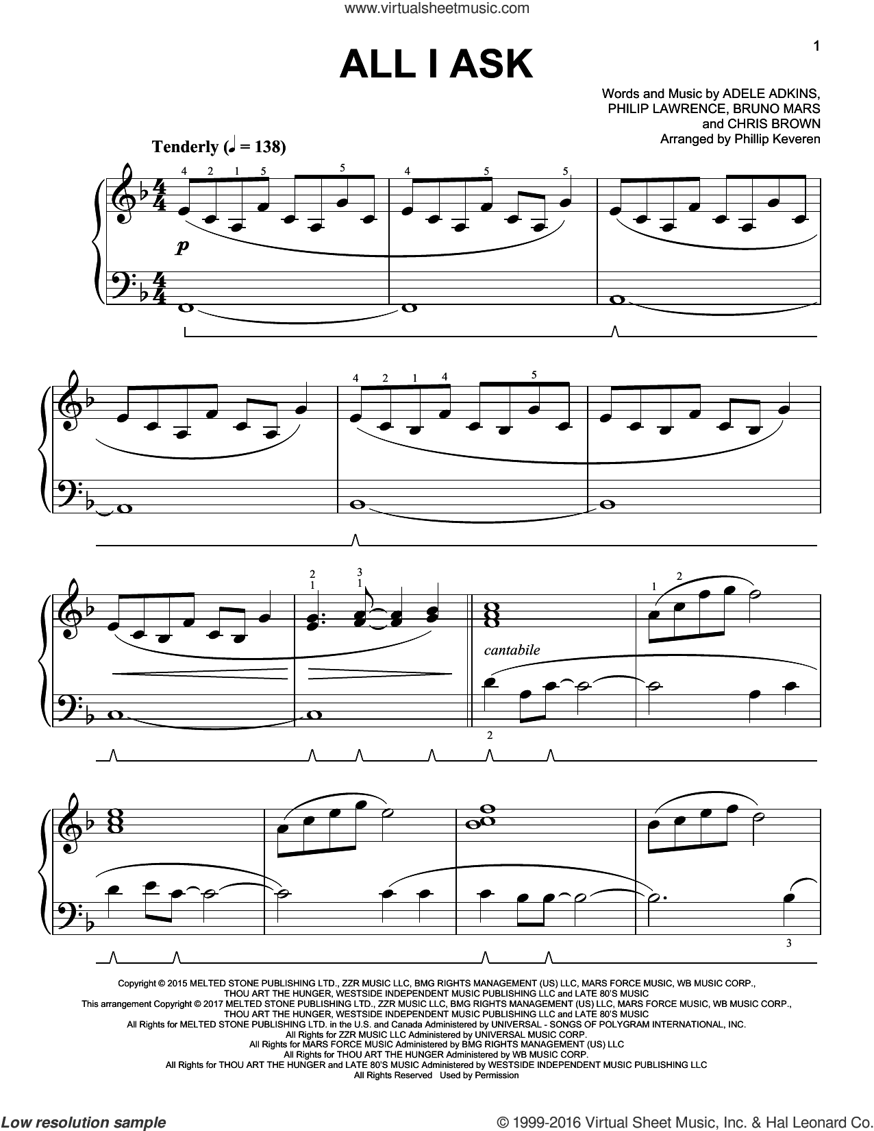 All I Ask [Classical version] (arr. Phillip Keveren)