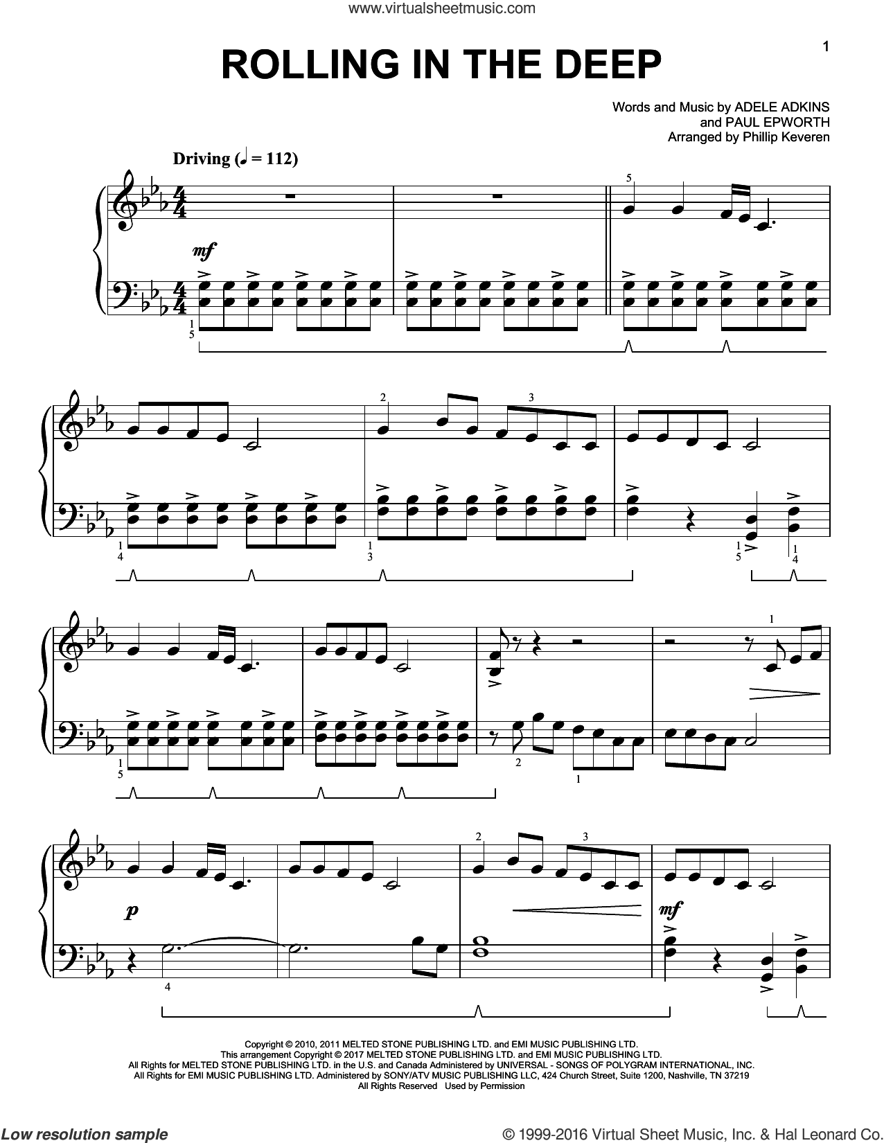 Rolling In The Deep [Classical version] (arr. Phillip Keveren)