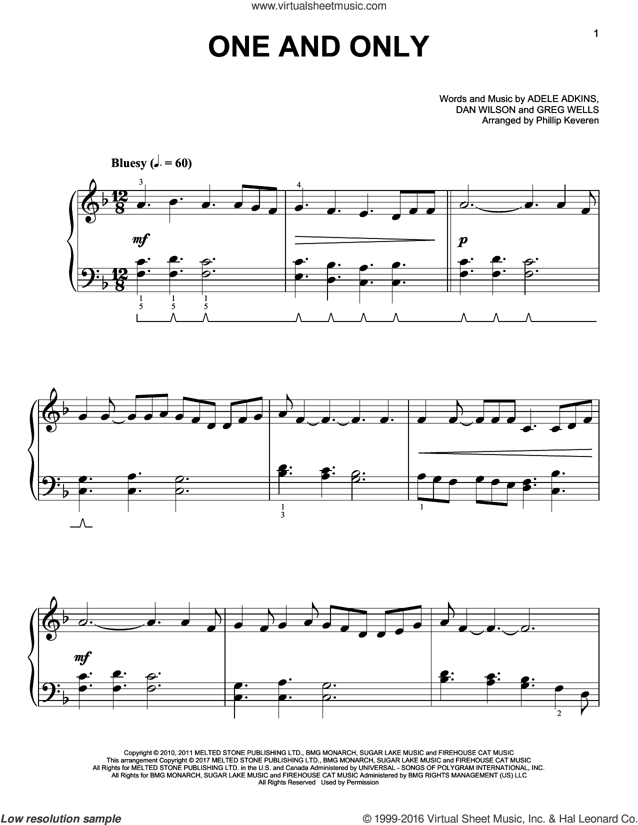 One And Only [Classical version] (arr. Phillip Keveren)