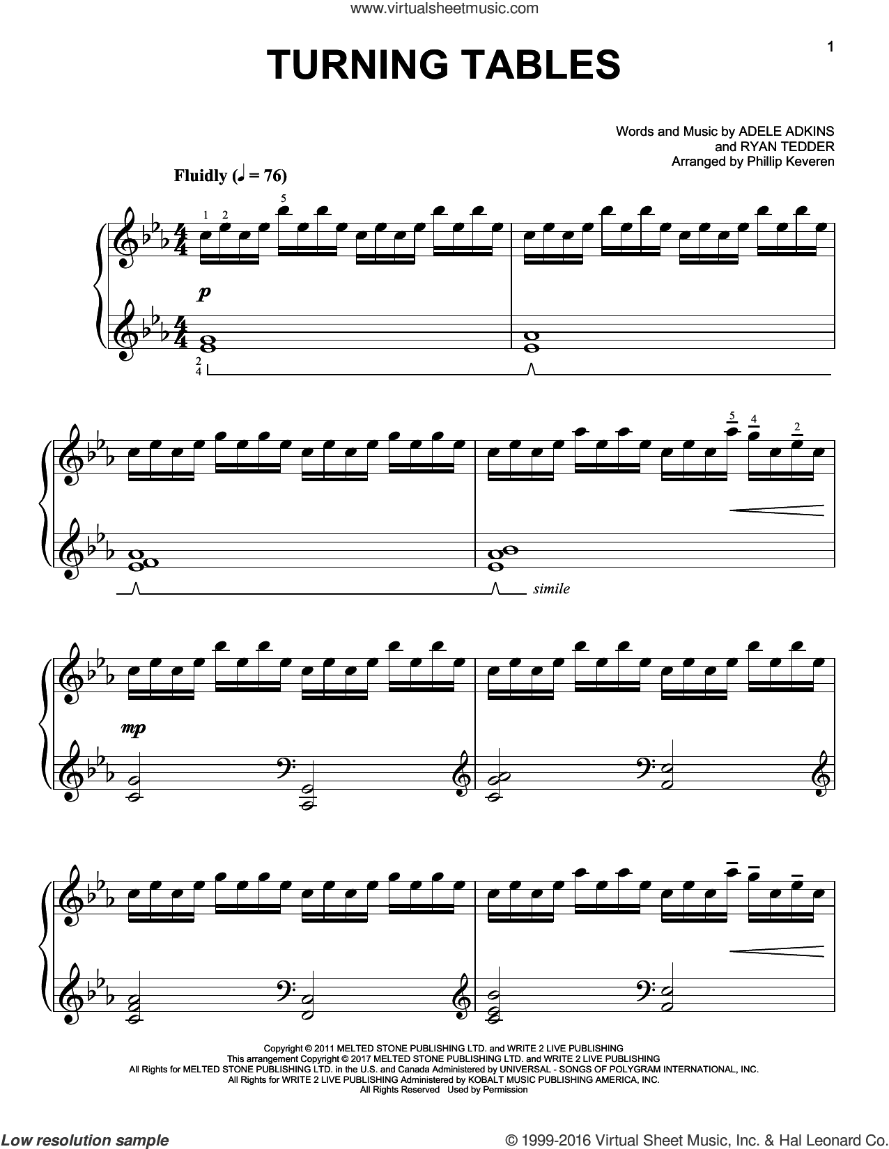 Turning Tables [Classical version] (arr. Phillip Keveren)