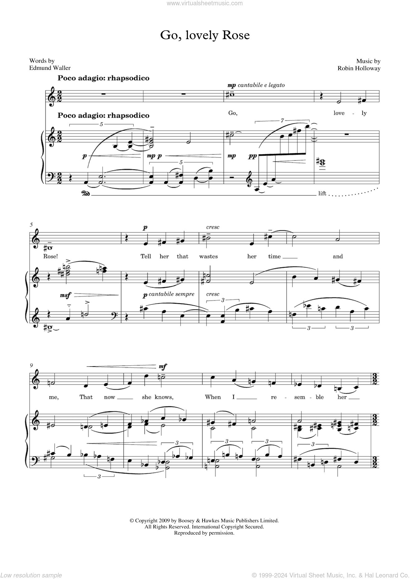 Go, lovely Rose (for mezzo-soprano and piano)