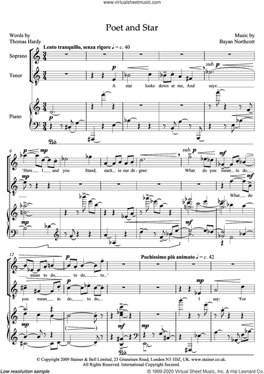 Poet and Star (for soprano, tenor and piano)