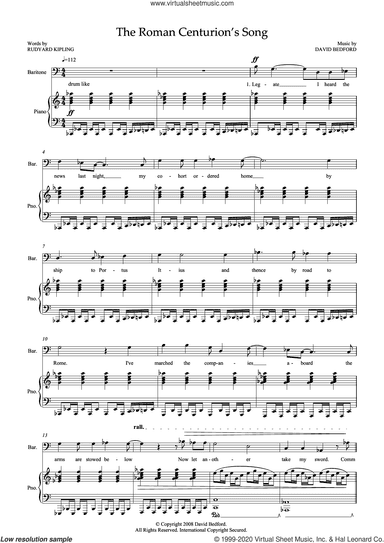 The Roman Centurion's Song (for baritone and piano)