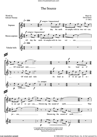 The Source (for soprano, mezzo-soprano and tubular bells)
