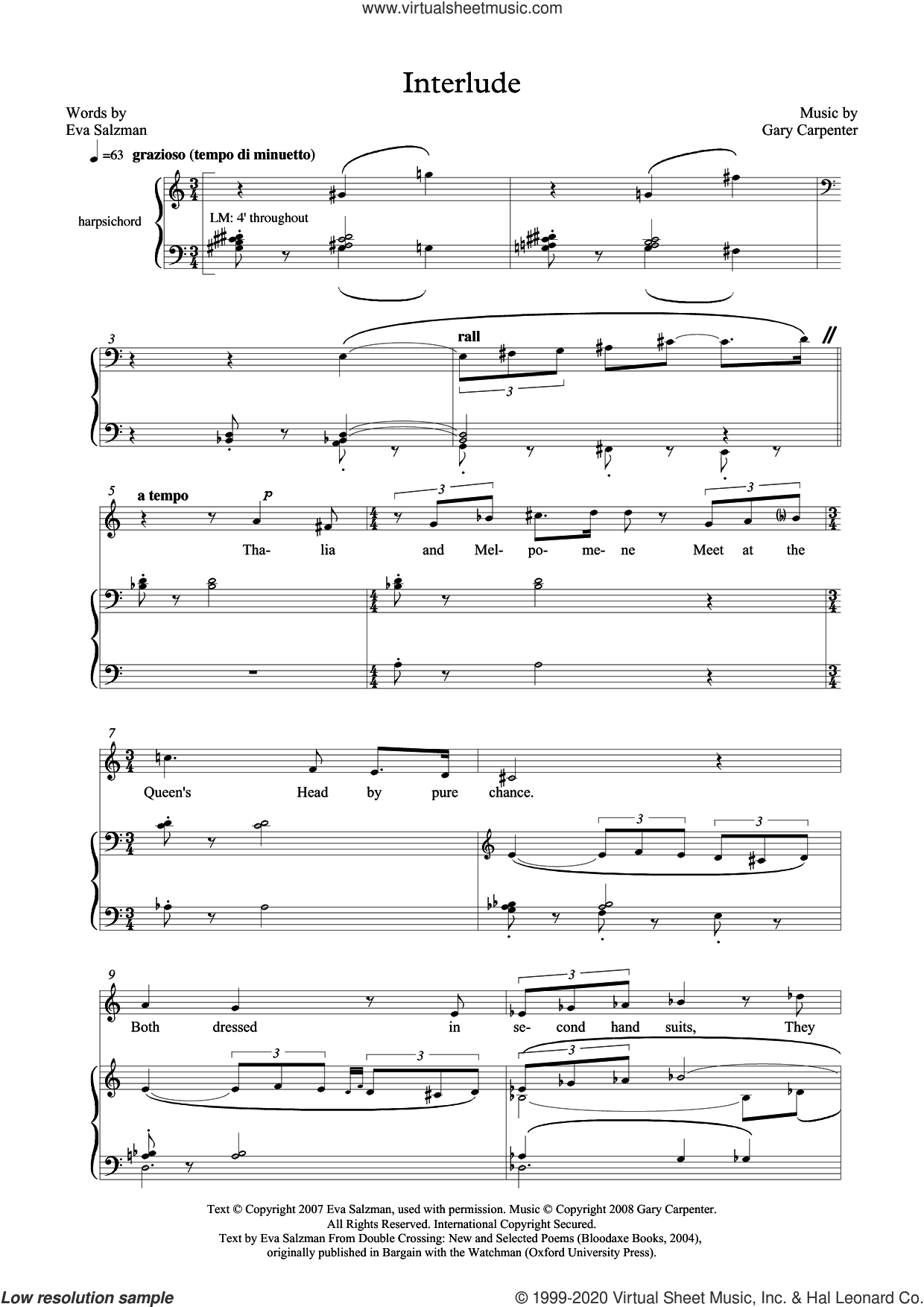 Interlude (for mezzo-soprano and harpsichord)