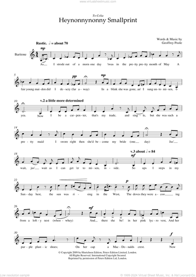 Heynonnynonny Smallprint (for baritone voice)