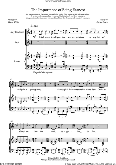 The Importance of Being Earnest (for two voices)