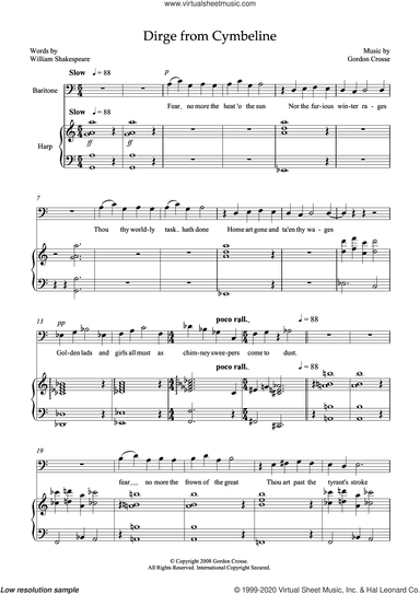 Dirge from Cymbeline (for baritone and harp)