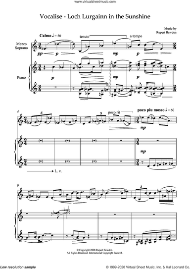 Vocalise - Loch Lurgainn in the Sunshine (for mezzo-soprano and piano)