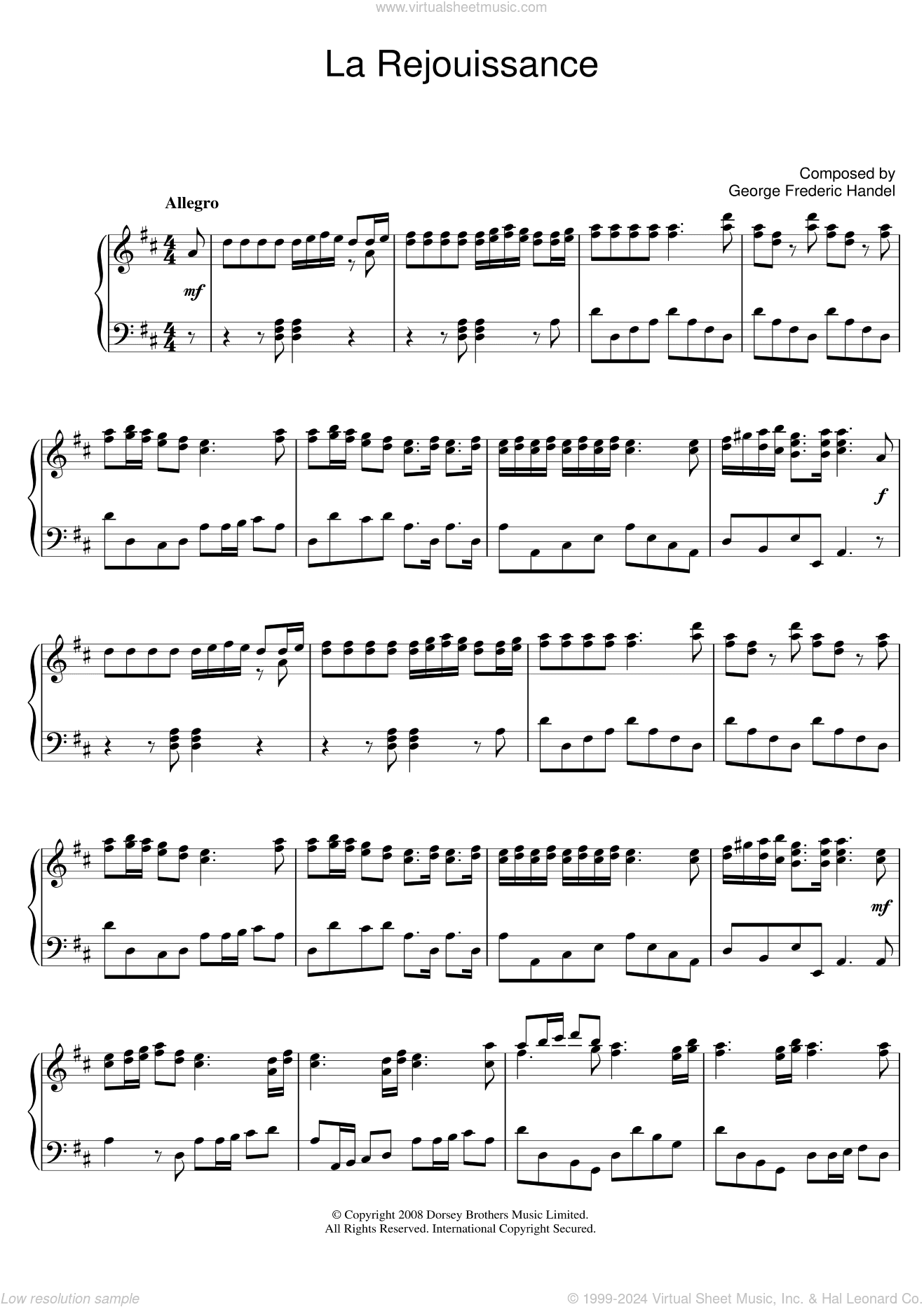 La Rejouissance (from Music For The Royal Fireworks)