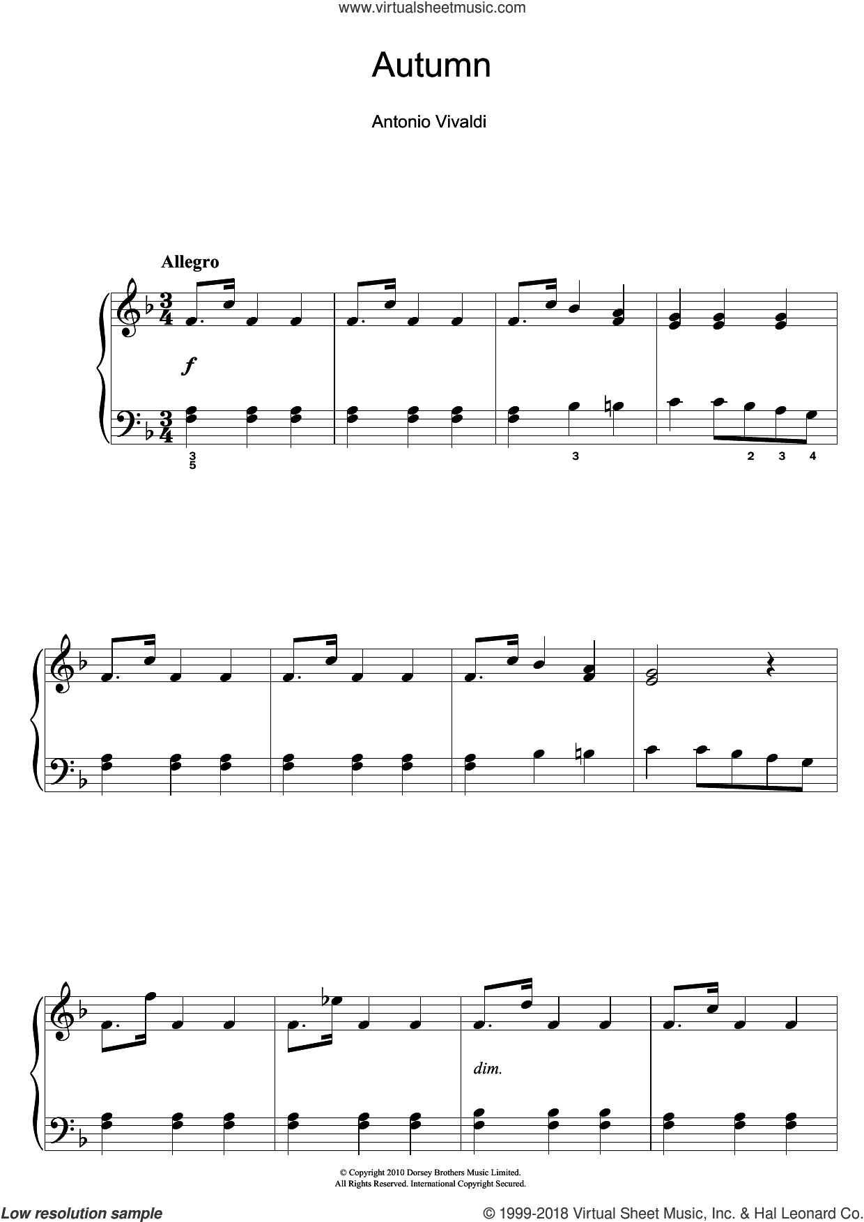 Autumn (from The Four Seasons) 3rd Movement