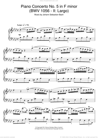 Piano Concerto No. 5 in F minor (BWV 1056 - II: Largo)