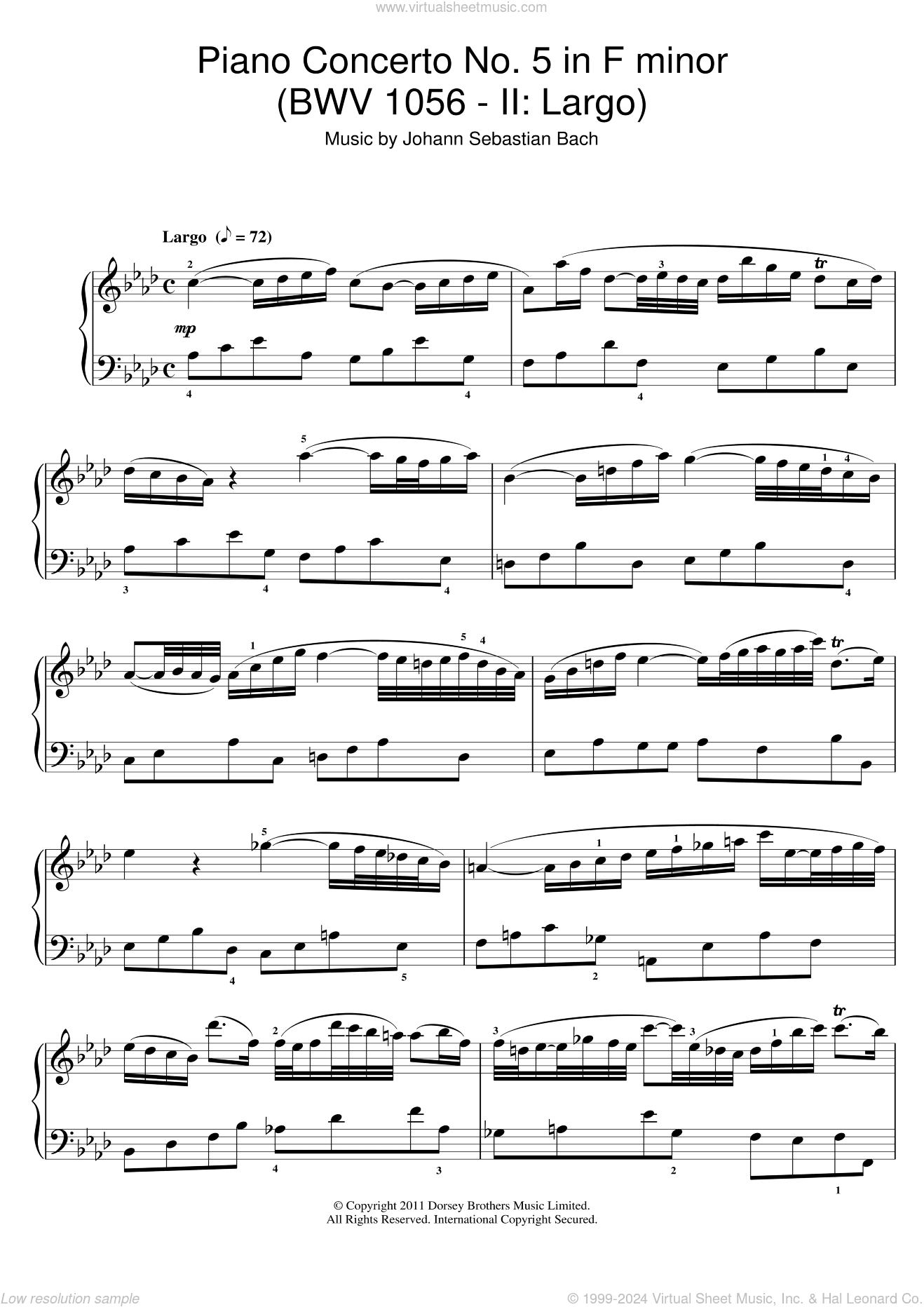 Piano Concerto No. 5 in F minor (BWV 1056 - II: Largo)
